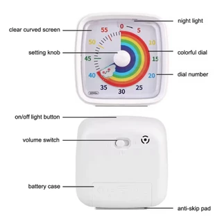 Yunbaoit Visual Timer พร้อม Night Light โรงเรียน Minuteur 60 นาทีจับเวลาถอยหลังสําหรับเด็กและผู้ใหญ่ Pomodoro