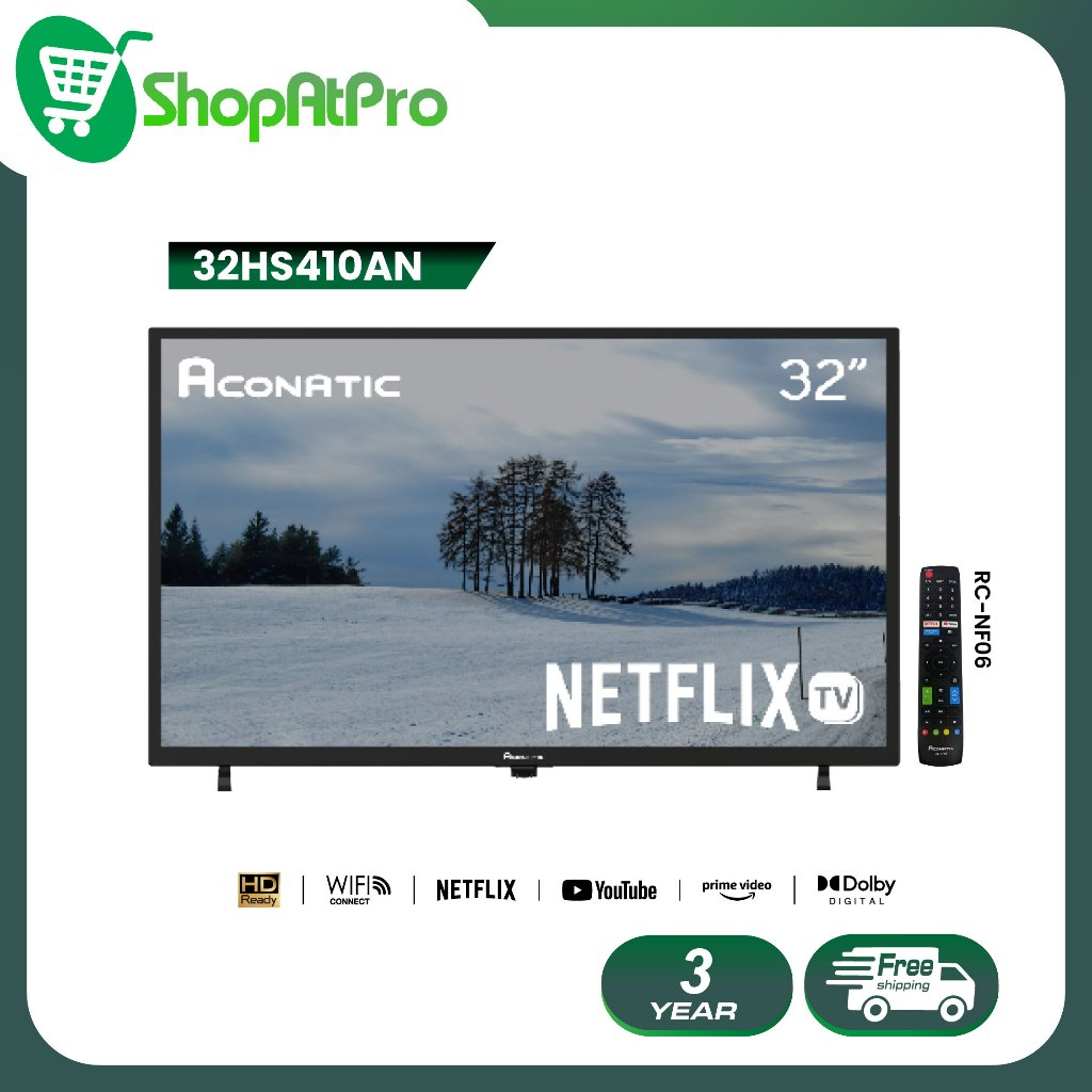 Aconatic LED Netflix TV Smart TV HD (Netflix v5.3) สมาร์ท ทีวี ขนาด 32 นิ้ว รุ่น 32HS410AN (รับประกั