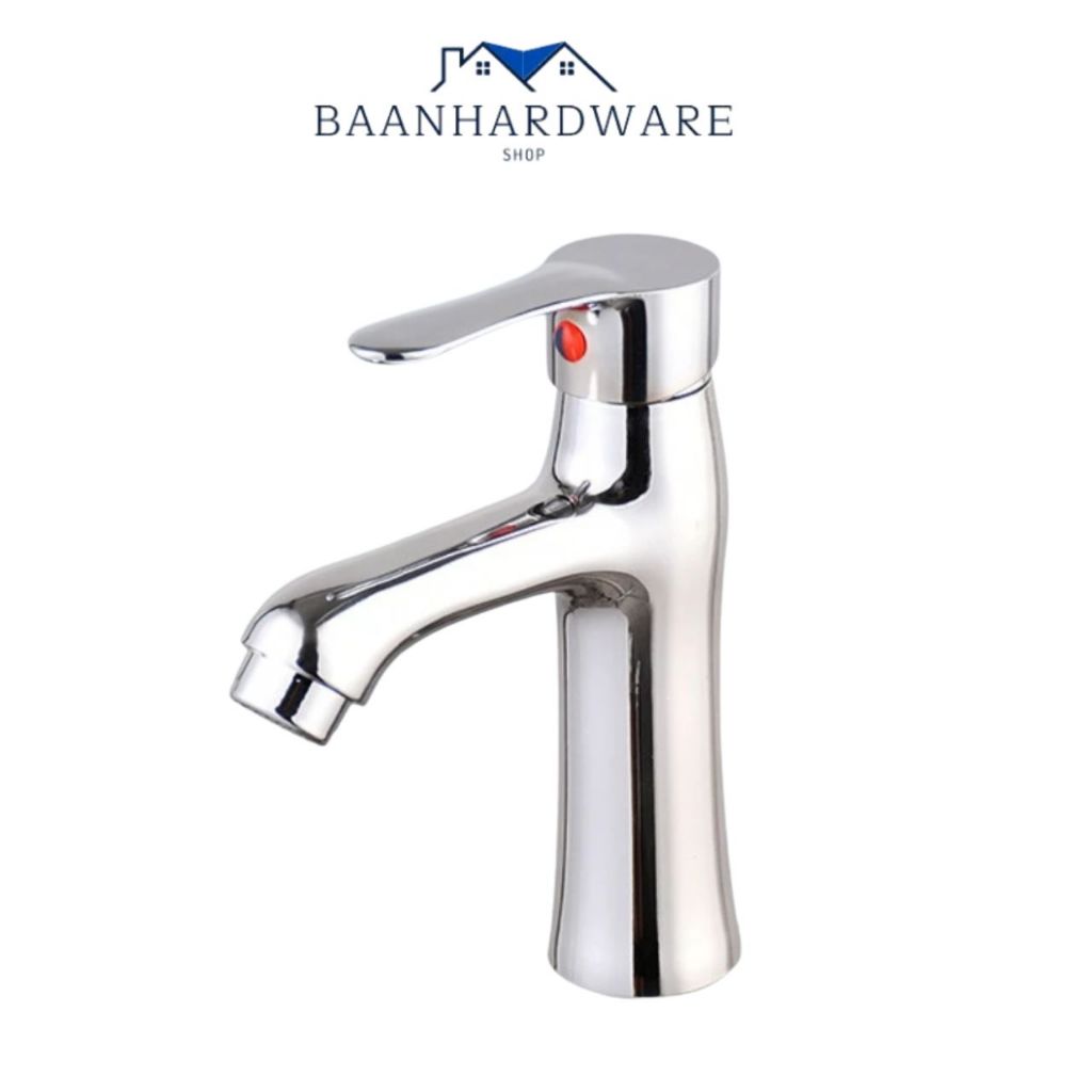 BAANHARDWARE ก๊อกน้ำ ก๊อกน้ำอเนกประสงค์ ใช้สำหรับอ่างล้างมือ อ่างล้างหน้า  โครเมียมเงางาม  MA-A-010