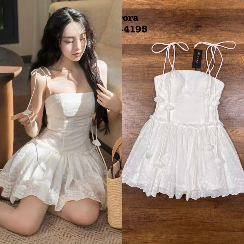 พร้อมส่ง เติมล๊อตสุดท้าย ML XL‼️อ่านไซ้ ก่อนกดสั่่งน๊าา⚡️AR 8820 ชุดเดรสสไตล์สาวเวียด มาแรงปี2025  [ SML XL]