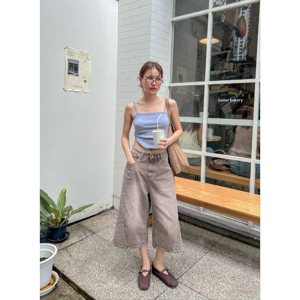 Glamclothes BURMU BROWN กางเกงยีนส์ทรงดี ใส่แล้วดูขายาว ขาไม่บาน ไม่เด๋อ  สีเทาน้ำตาลหม่นเก๋ๆ ใส่ง่าย