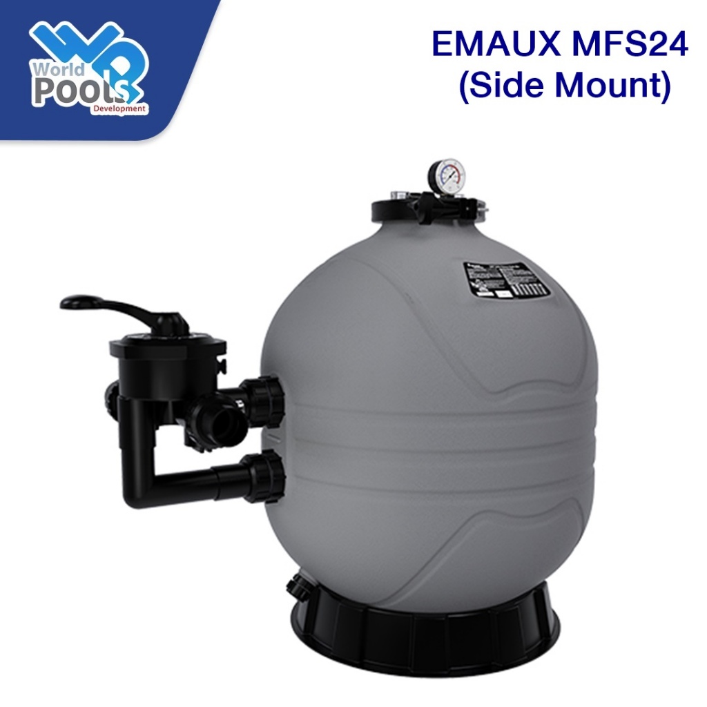 ถังกรองทราย EMAUX MFS24 (Side Mount) ขนาด 24" ถังกรองสระว่ายน้ำ อัตราการกรอง 14 คิว/ชม.