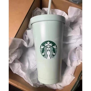 ตรงปก เกรดพรีเมียม Starbucks แก้วเก็บความเย็น สีเขียวมินท์ สแตนเลสแท้ 304 ขนาด 500 ml พร้อมหลอด เก็บอุณหภูมิเก็บร้อน-เย็