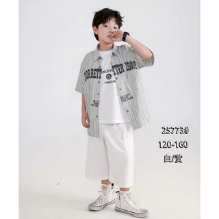 เสื้อเชิ้ตเด็กผู้ชายแขนสั้น พร้อมส่งจากไทย