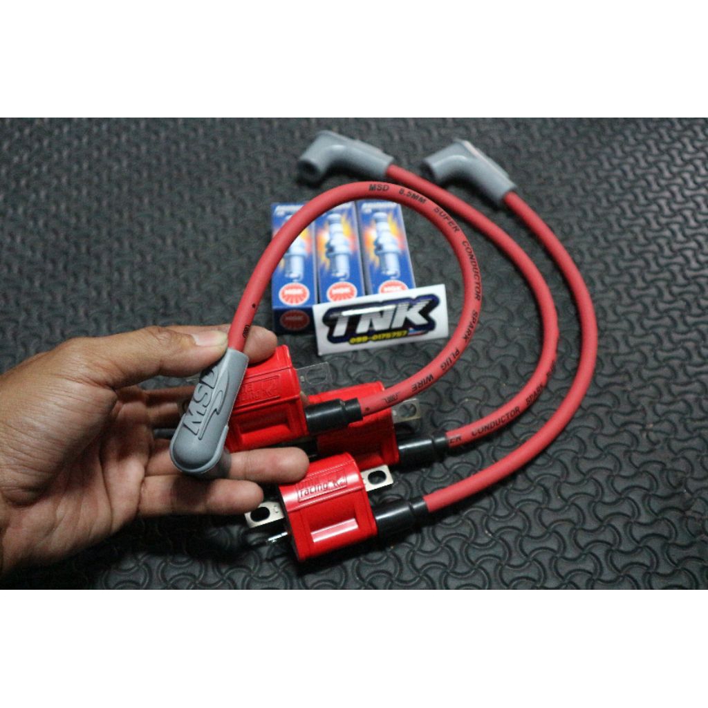 ชุดคอยซิ่งUma+สายMSDแท้+ปั๊กหัวเทียนMSDแท้+หัวเทียนเข็มอิเรเดียมแท้ ตรงรุ่น SuzukiRaiderJcross