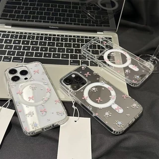 เคส For Samsung A57 A37 A16 5G A07 A17 A56 5G A55 5G A36 A06 5G A54 S25 S26 Ultra เคสแม่เหล็กใสรูใหญ่ Magnetic Case