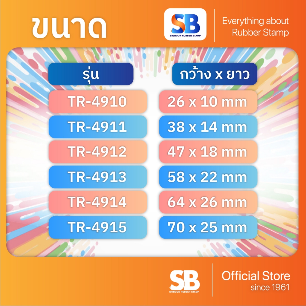 ตรายางหมึกในตัว ด้าม Pastel ของ Trodat รุ่น TR-4910, 4911, 4912, 4913, ออกใบกำกับภาษีได้! รูปที่ 4