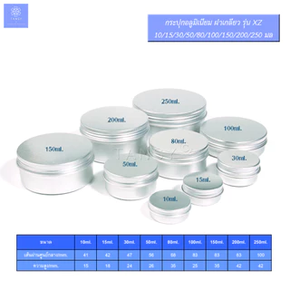 (10 กระปุก) กระปุกอลูมิเนียม ฝาเกลียว สีเงิน 10/15/30/50/80/100/150/200/250 มล. รุ่น XZ กระปุกอลูมิเนียมเปล่า COD