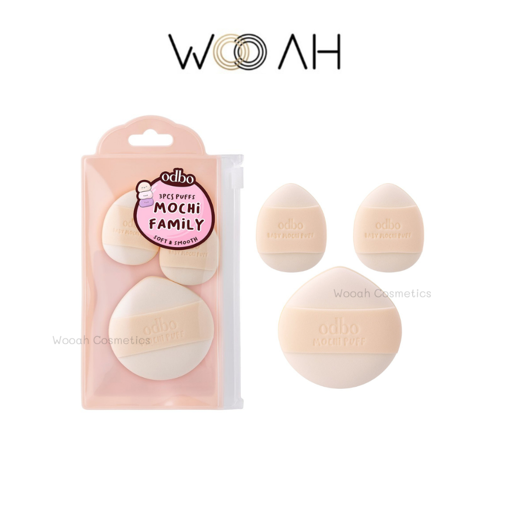 ODBO 3PCS PUFFS MOCHI FMMILY (พัฟโมจิ) (OD8069) เซ็ตพัฟโมจิเนื้อนุ่ม มี 3 ชิ้น