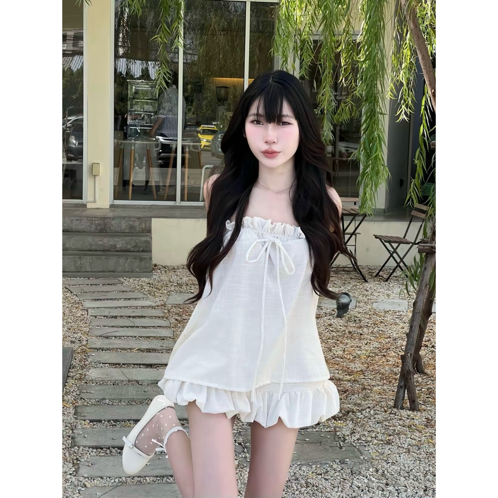 미용 (มียอง): ชุดเซ็ทลินิน 2 ชิ้น งานน่ารัก พร้อมส่ง