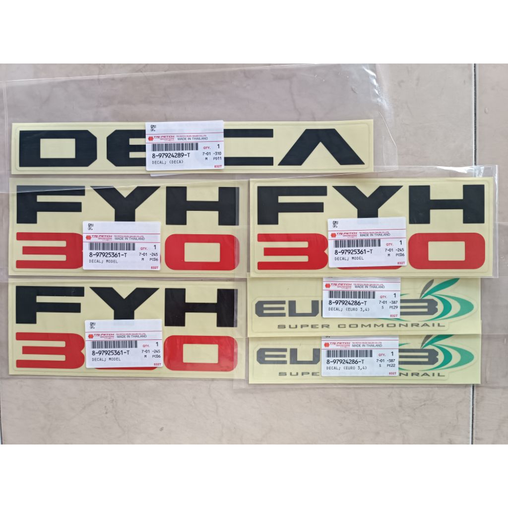 สติกเกอร์ติดรถ FYH360แท้ห้าง ราคาต่อ 1 ชุด