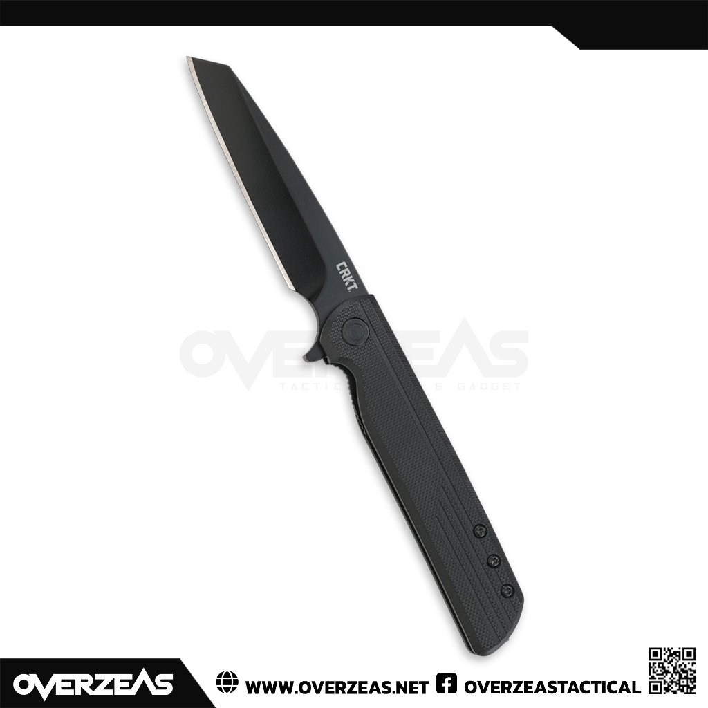 มีดพับ CRKT LCK Spring Assisted Reverse Tanto Black FRN (8Cr13Mov 3.3" Black),3802K