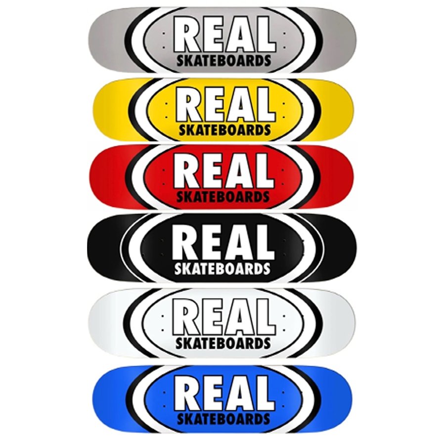แผ่นสเก็ตบอร์ด ยี่ห้อ REAL SKATEBOARD TEAM CLASSIC OVAL 7.75, 8.06, 8.12, 8.25, 8.38, 8.5