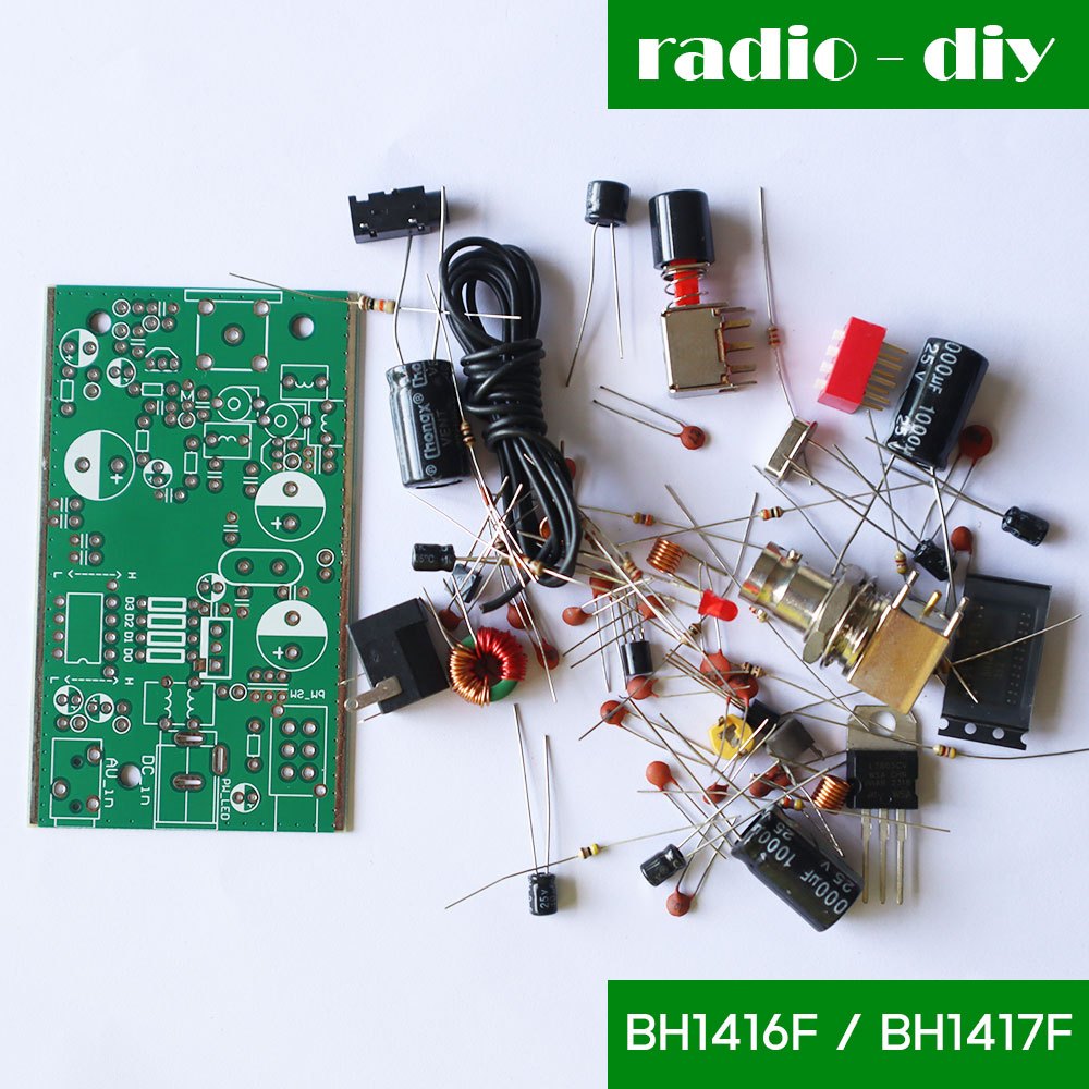 ชุดคิทเครื่องส่งวิทยุ FM 100 เมตร เพื่อการศึกษาระบบ PLL BH1416F / BH1417F ใช้ไฟเลี้ยง 12 โวลต์ (ยังไม่ได้ประกอบ)