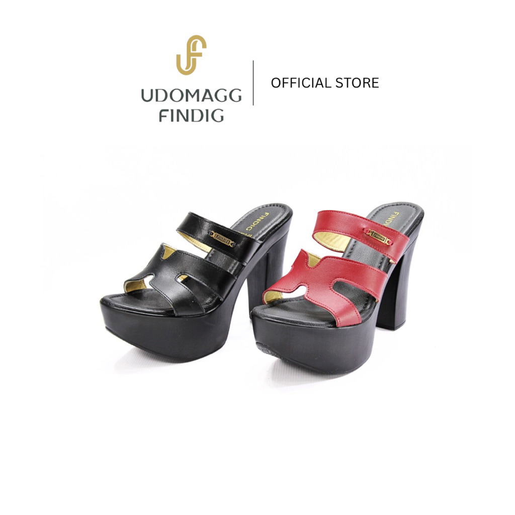 Udomagg&Findig อุดมเอก ฟินดิจ รองเท้าหนังแท้ผู้หญิงแบบสวมส้นตึก  รหัสLE622