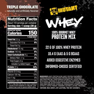 Mutant Whey ขนาด 2.27 kg / 5 lbs (รับฟรี!! Mutant Born Different Shaker 1.0L 1 ใบ) เวย์โปรตีนเพิ่มกล้ามเนื้อ ของแท้