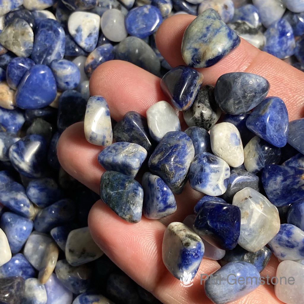 SL02 โซดาไลต์ ( Sodalite ) ขนาด 5-8mm หินธรรมชาติ หินนำโชค หินแร่ หินคริสตัล หินสะสม งานอาร์ต งานคราฟต์ งานประดิษฐ์
