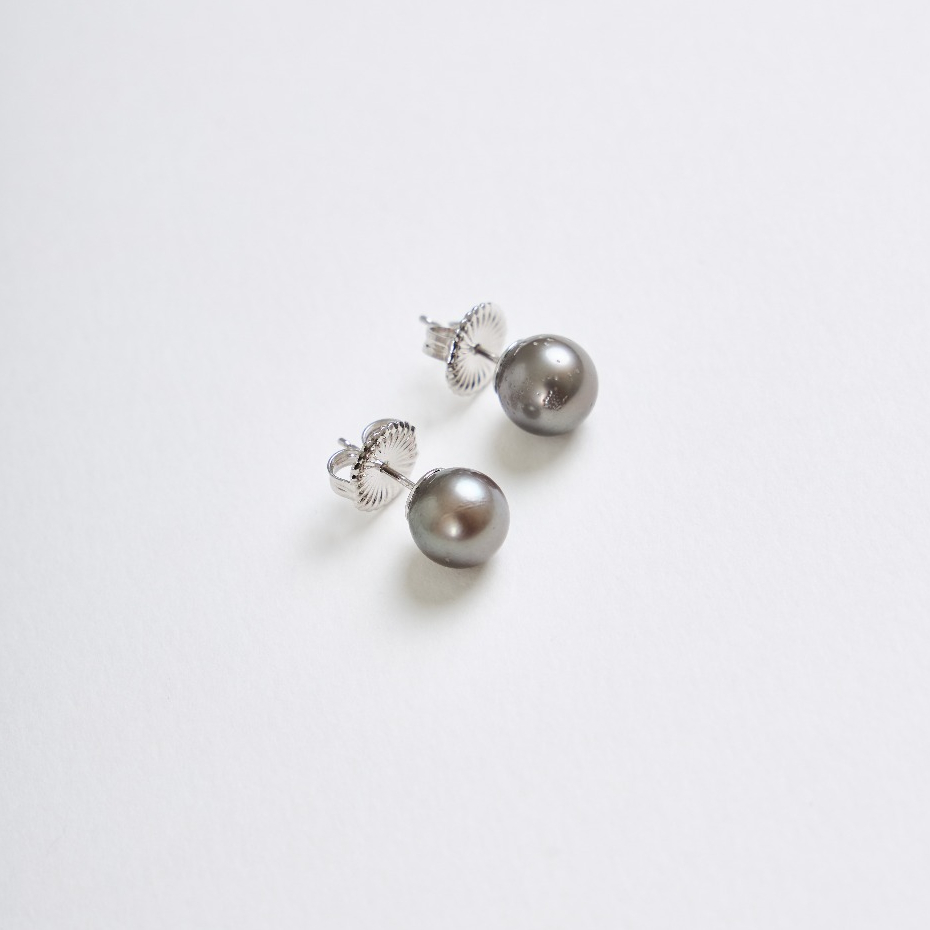 Pearlistic 9 mm Round Shape Tahitian Pearl Earrings