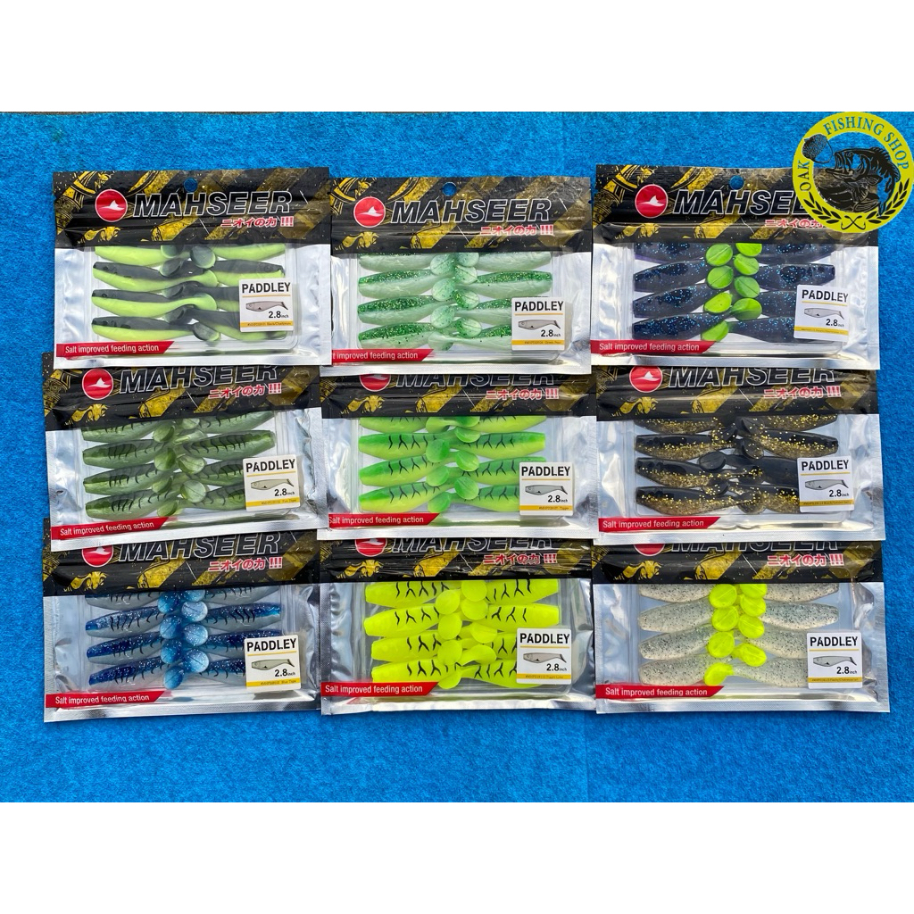 เหยื่อปลายาง Mahseer Paddley ขนาด  2.8"