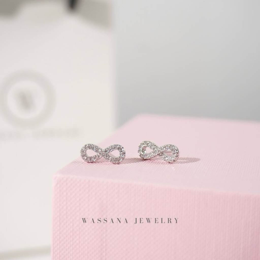 wassana.jewelry ต่างหูติดหูรุ่น Infinity (size1cm)