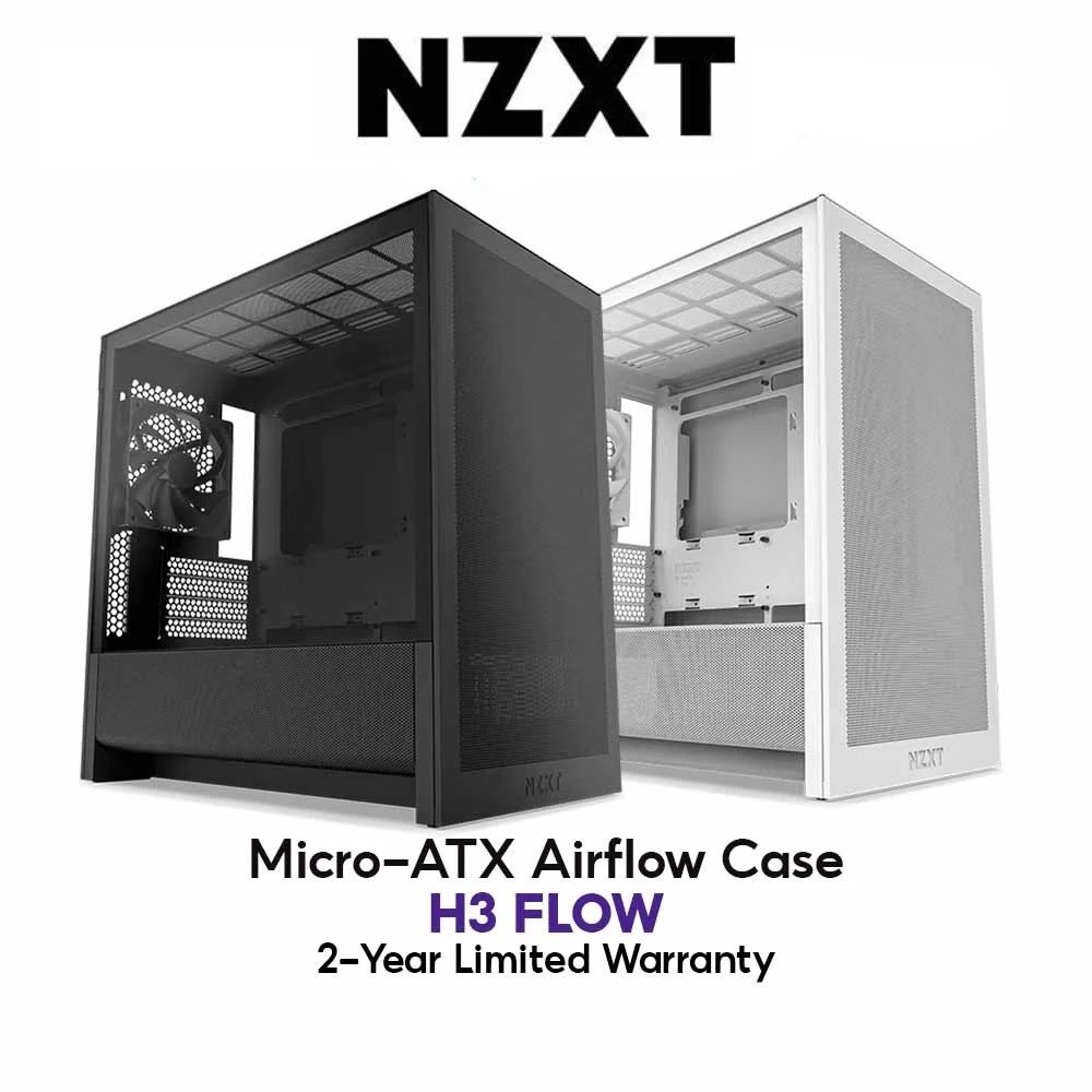 CASE NZXT H3 FLOW M-ATX AIRFLOW BLACK / WHITE