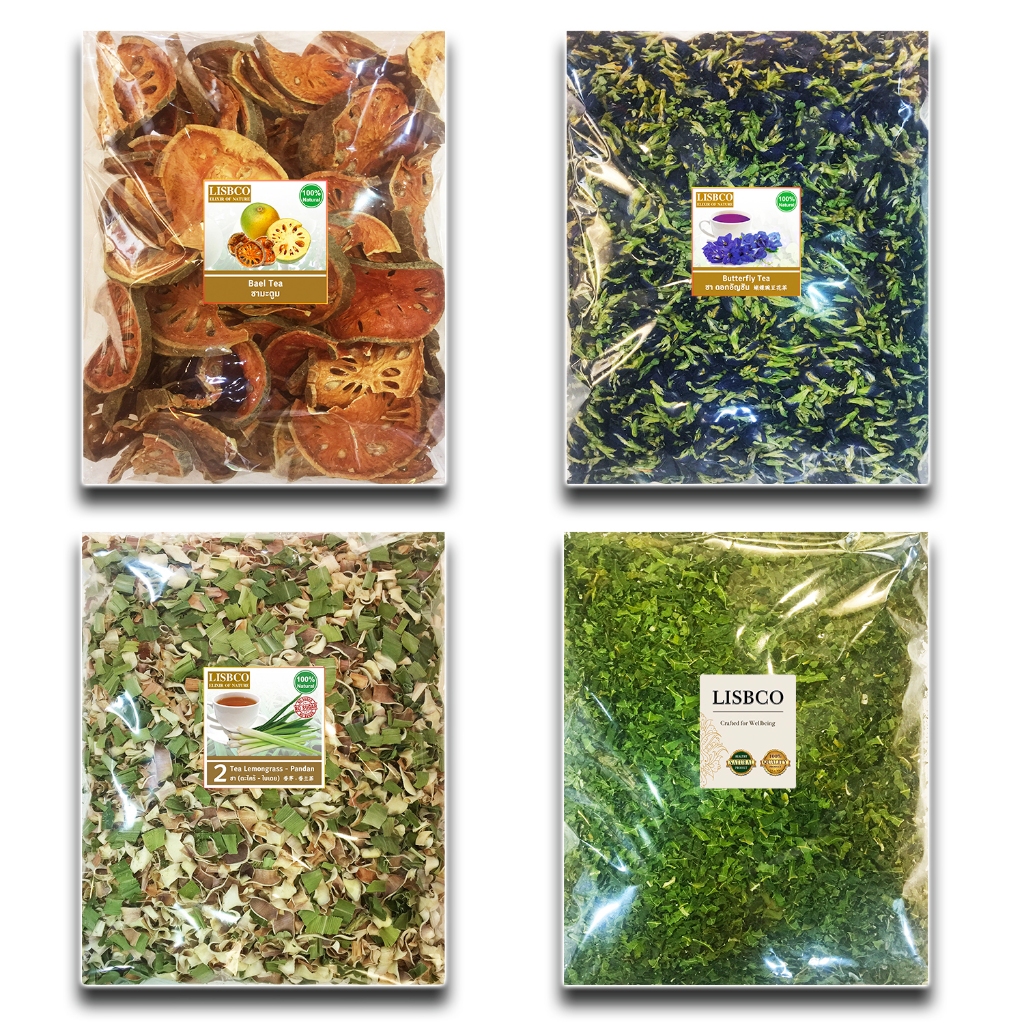 สมุนไพรอบแห้ง Tea Lemongrass Bael Butterfly Pandan Stevia เครื่องดื่มสมุนไพร ตะไคร้ ใบเตย มะตูม