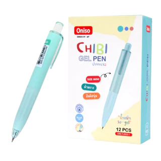 Oniso ปากกาเจล Chibi Mini หมึกน้ำเงิน 0.5 มม. ด้ามสั้น กะทัดรัด มียางสัมผัสนุ่ม ด้ามมี 3 สี gel pen