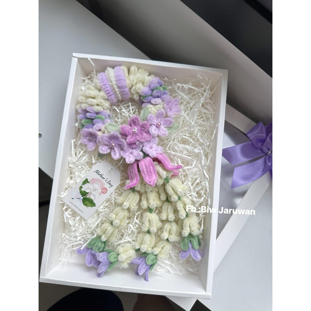 พร้อมส่ง พวงมาลัยวันแม่ พวงมาลัยไหว้ผู้ใหญ่ งานแฮนด์เมด รูปที่ 4