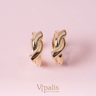 Vipalis ต่างหู ห่วง เกลียวเชือก ดีไซน์เรียบหรู ใส่ได้ทุกวัน …