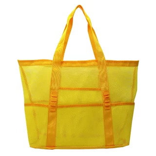กระเป๋าชายหาดตาข่าย beach bag กระเป๋าถือ ทรงกลวงเก็บของเล่น-เสื้อผ้าเปียก กันน้ำ พับได้ พกพาง่าย ตั้งแคมป์ ว่ายน้ำ
