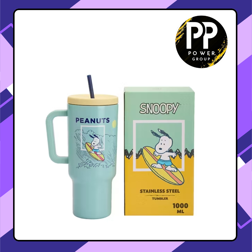 TORA รุ่น RK4095H SNOOPY25  สีน้ำทะเลเข้ม  ความจุ 1000 มล.แก้วน้ำพร้อมหลอด Snoopy