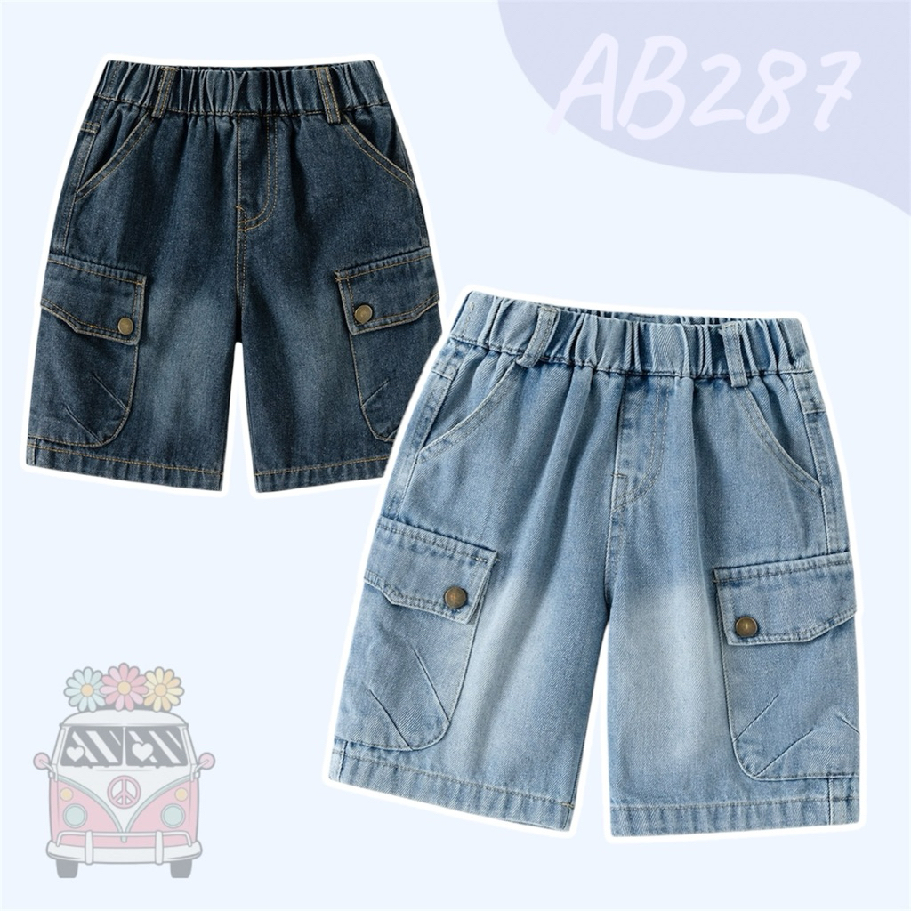 AB287 กางเกงยีนส์ขาสั้น สำหรับเด็ก แฟชั่น คุณภาพดี สินค้าพร้อมส่ง