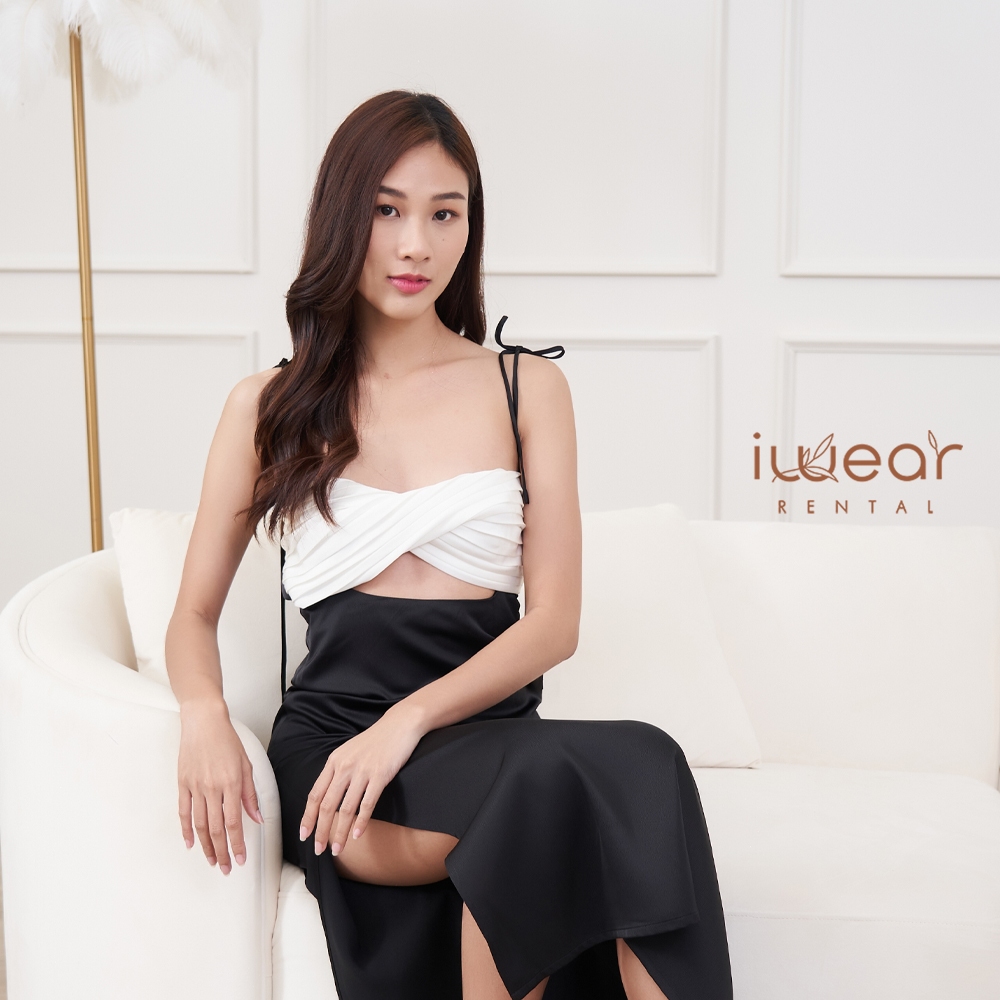 Papillon Dress สีขาวดำ Size s