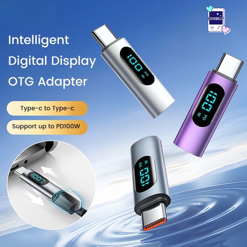 โทรศัพท์คอมพิวเตอร์ประเภท C อะแดปเตอร์ PD100W อะแดปเตอร์ชาร์จอย่างรวดเร็ว OTG อะแดปเตอร์จอแสดงผลดิจิตอลรถยนต์