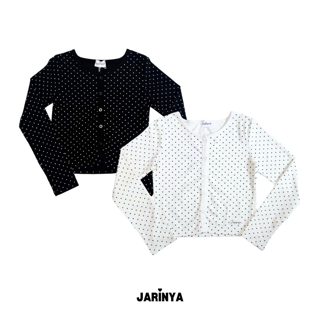 เสื้อคาร์ดิแกนแขนยาวลายจุด ปัก jarinya