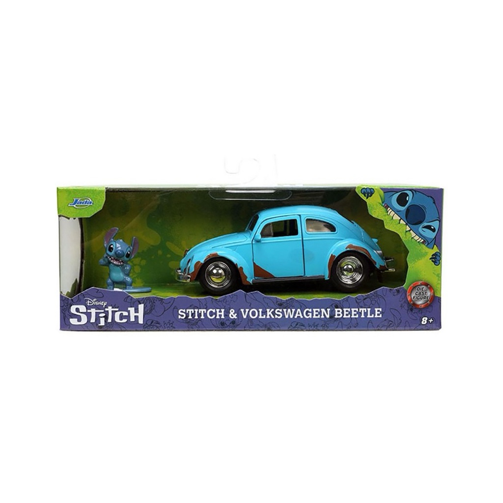 Jada ของเล่นยานพาหนะพร้อมฟิกเกอร์ Blue Beetle Wiht Stitch