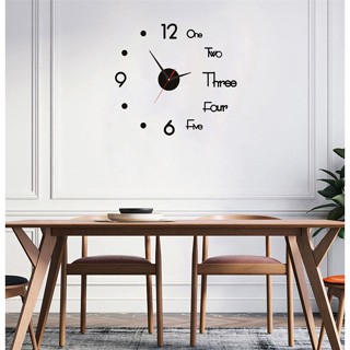 YiFeng Fur นาฬิกาติดผนัง นาฬิกาDIYขนาดเล็ก ตัวเลขเป็นแบบสติก…