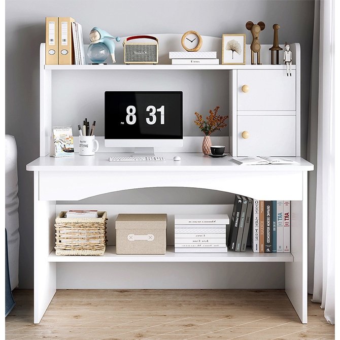 YiFeng Fur โต๊ะทำงาน  โต๊ะคอมพิวเตอร์พร้อมชั้นวาง โต๊ะไม้มินิมอล รุ่น ZJ