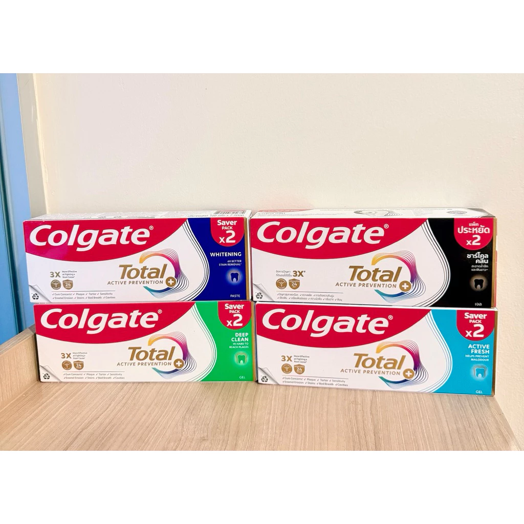 ✅แพ็คประหยัด*2✅ Colgate Total Active Prevention ยาสีฟันคอลเกตโททอล ขนาด150g มี 4สูตร