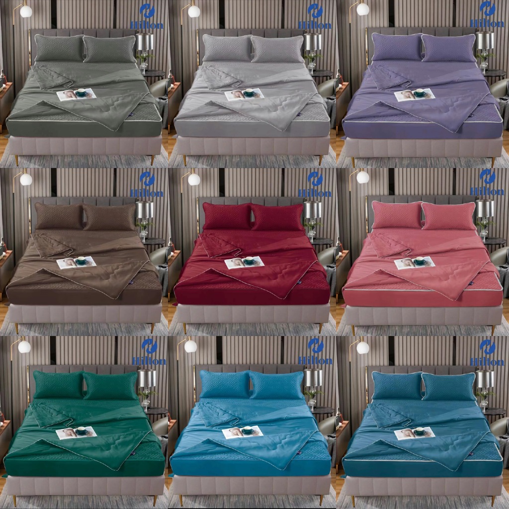 Hilton / Channita ผ้าห่มนวมไหมเย็นสีพื้น  Coolice silk quilt   7*8ฟุต นุ่ม ลื่น ห่มเย็นสบาย (เฉพาะผ้