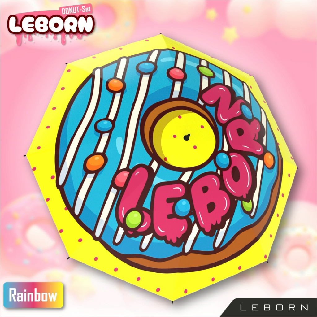 LEBORN ร่มลาย Donut สี Rainbow มี 2 ขนาด 30 นิ้ว และ 23 นิ้ว