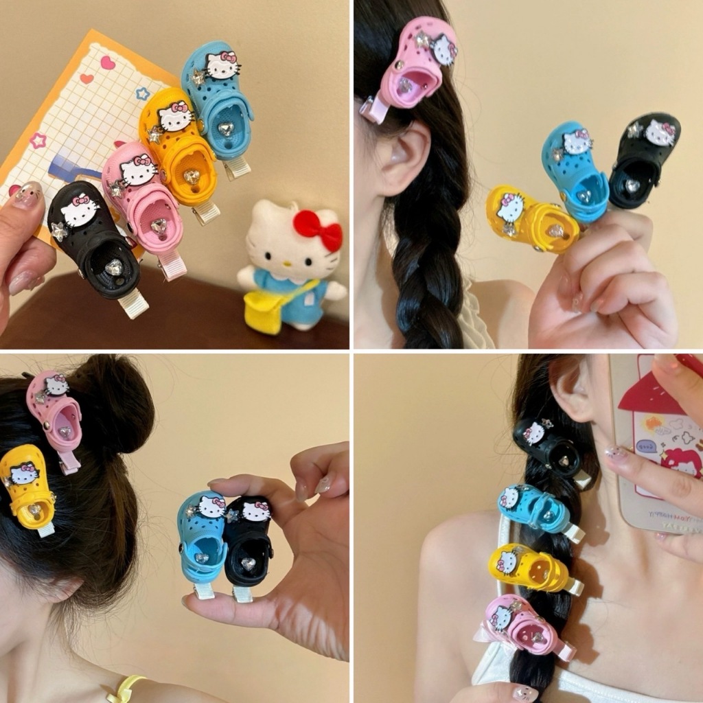 พร้อมส่ง!🇹🇭 ราคา/ชิ้น Mini Kitty Clog Clip กิ๊บรองเท้าคิตตี้ประดับคริสตัลสุดคิวท์ หลากสี เนื้องานเกาหลี พรีเมี่ยม คุณภาพ