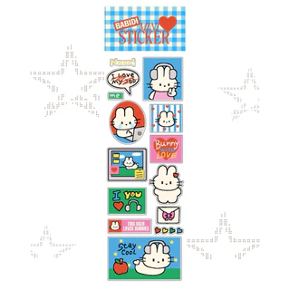 (Mini Sticker) CHUBBY BUNNY / สติกเกอร์ลายกระต่าย ขนาด 5.2x14.7 cm