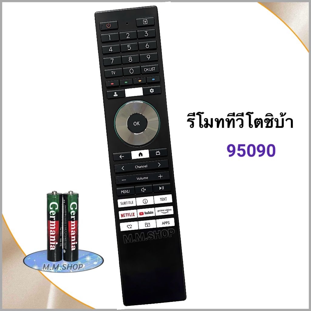 รีโมทสมาร์ททีวี Smart TV ยี่ห้อ Toshiba โตชิบา รหัส CT-95090 สำหรับรุ่น 43C350NP(50 55 65 75), 43E35