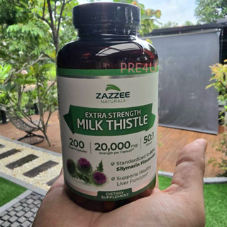 💥พร้อมส่ง💥 Zazzee Organic Milk Thistle 20,000 mg, 200 Capsul…