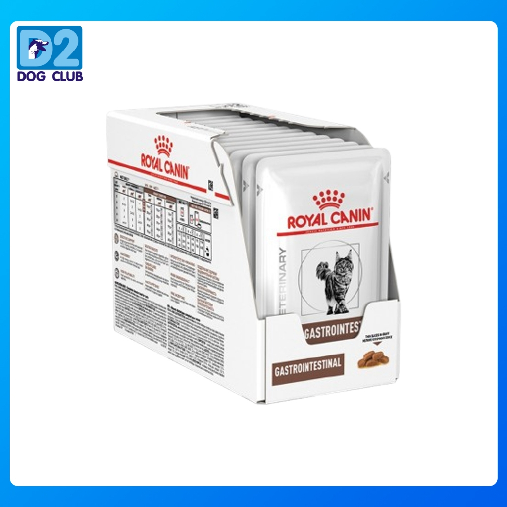 royal canin gastro cat pouch อาหารแมว ถ่ายเหลว 85 กรัม  x 1 box อาหารเปียกแมว 13557