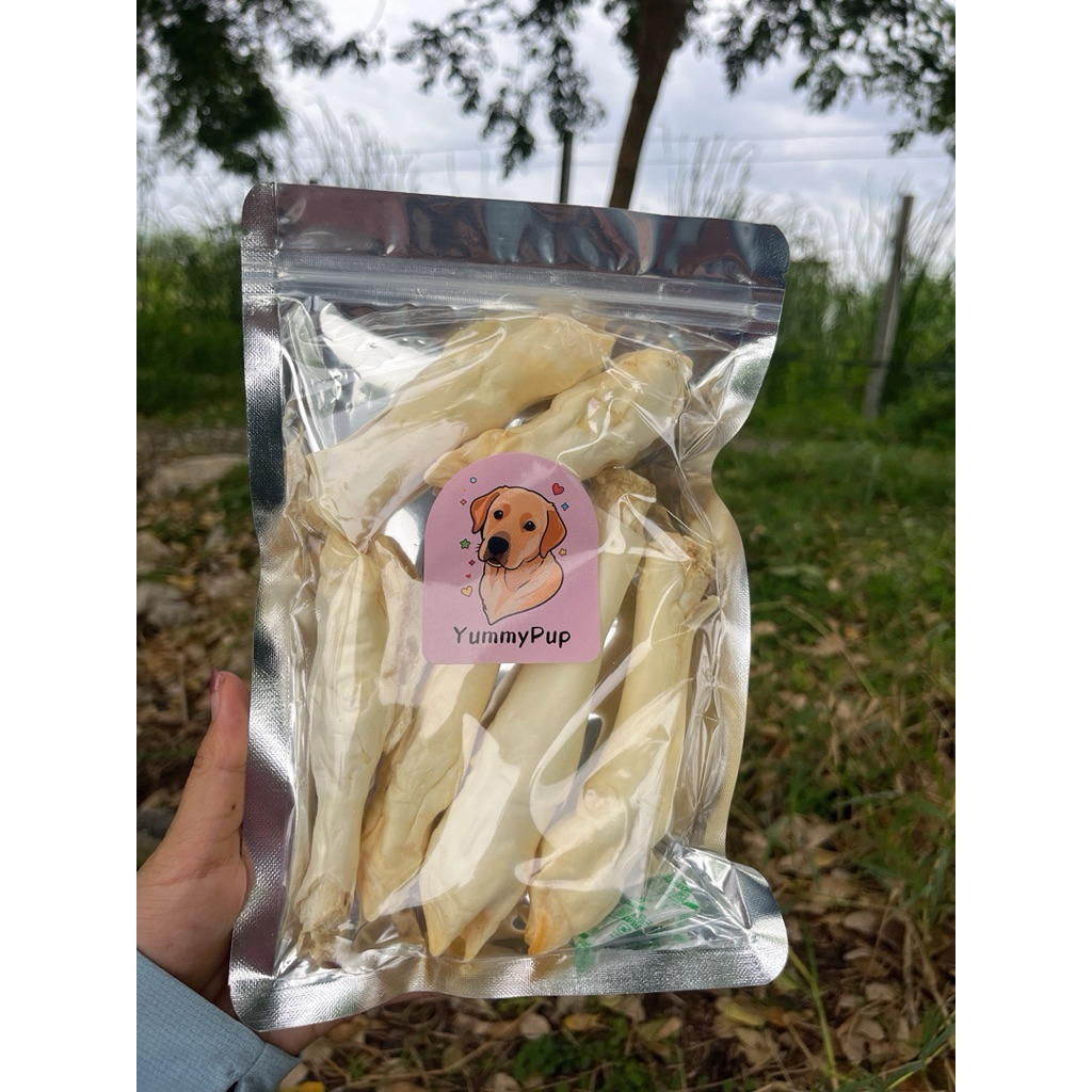 ขนมสุนัข ขนมขัดฟัน ขาแกะอบแห้งอบกรอบ กระดุกขัดฟัน ขนาด 60-75 กรัม จำนวน 5-6 ชิ้น