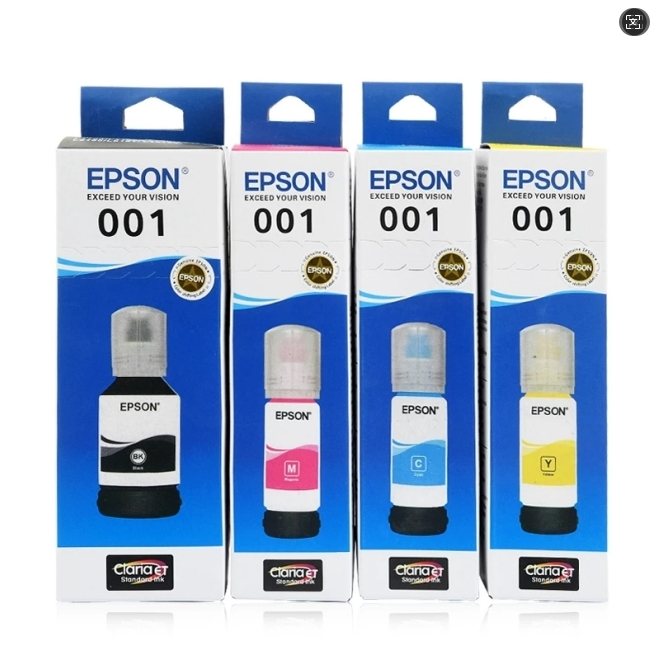 หมึกแท้จาก EPSON 001 สีดำ สำหรับตลับหมึกรุ่น EcoTank L6260 L6270 L6290 L14150 L4260 หมึกพิมพ์จาก EPS