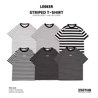LOOKER - เสื้อยืดลายทาง 3D LOGO