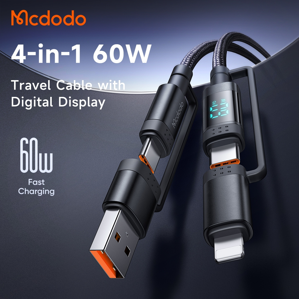 Mcdodo สายชาร์จ 4in1 Android Type C or i. 60W PD fast charge Max 3A สะดวกไม่ต้องพกหลายเส้น